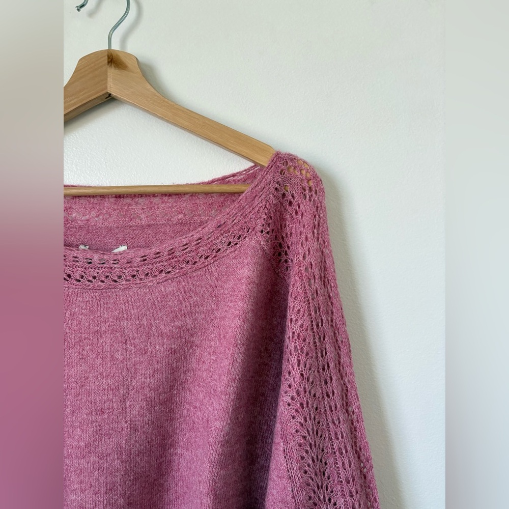 American Eagle Whoa So Soft Lace Sweater – Pink – NWT - Picture 5 of 6